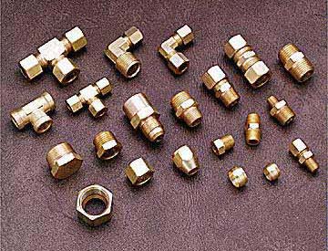 Brass Compression Fittings Brass Tube Fittings Brass Flare Fittings  Brass flare nuts Brass adapters Compression fittings Brass bushes plugs Brass tees elbows Brass Compression tees Elbows Male Connectors